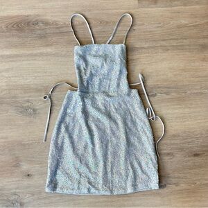 Silver Sequin Mini Dress